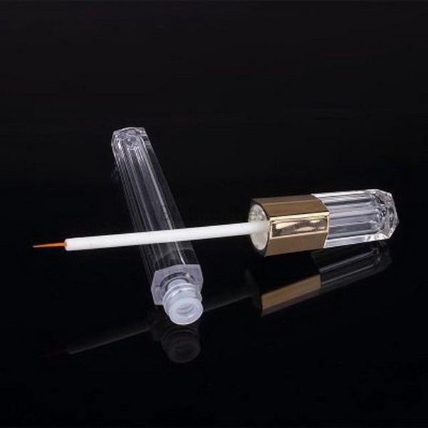 

storage bottles & jars 100pcs 3ml acrylic eye liner packaging pen eyelash growth liquid tube empty lip eyeliner bottle with thin brush