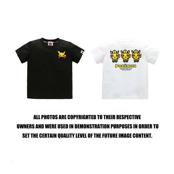 

t shirt children's fashion brand trend pocket cartoon, White