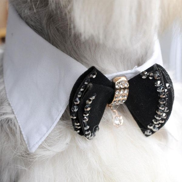 

dog collars & leashes cute small medium rhinestone bow tie collar pet cat pitbull luxury princess wedding necklace pendant jewelry