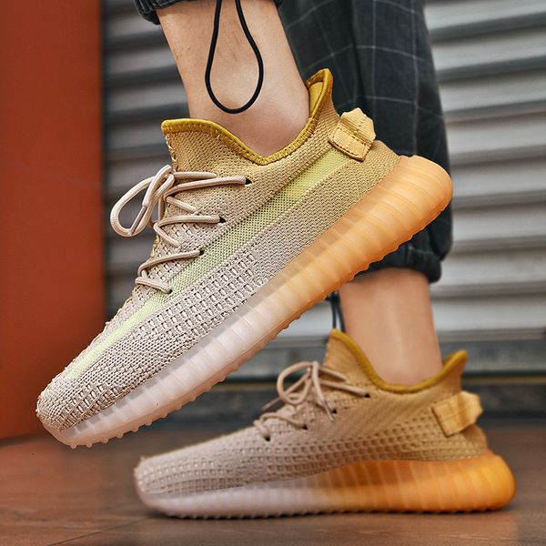 

men's 2021 summer gradient coconut popcorn ins trend casual sho mh breathable sneakers, Black