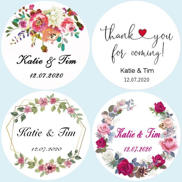 

other event & party supplies custom logo stickers, wedding gift name label decoration paper 100, circular 3-7 cm