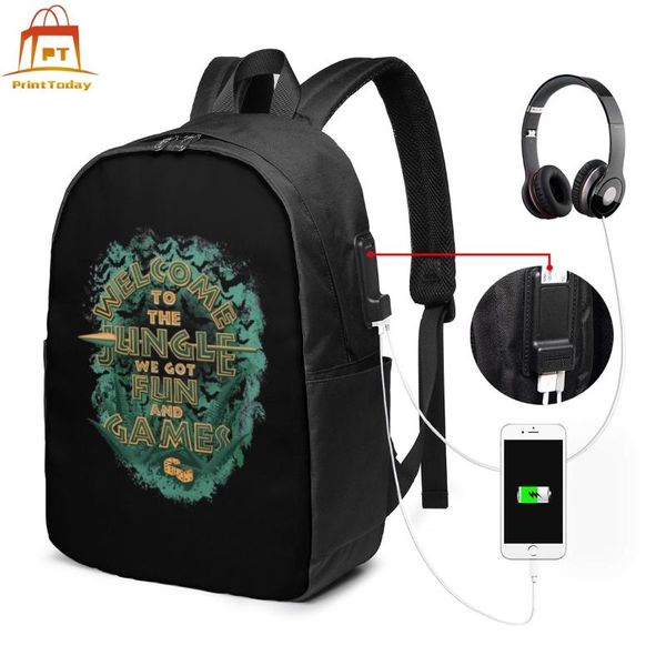 

backpack jumanji game backpacks street print bag multi purpose teenage trendy man - woman bags