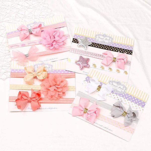 

hair accessories 3pcs/lot baby headband cute bow for girl nylon head bands turban born headbands hairbands kids1, Slivery;white