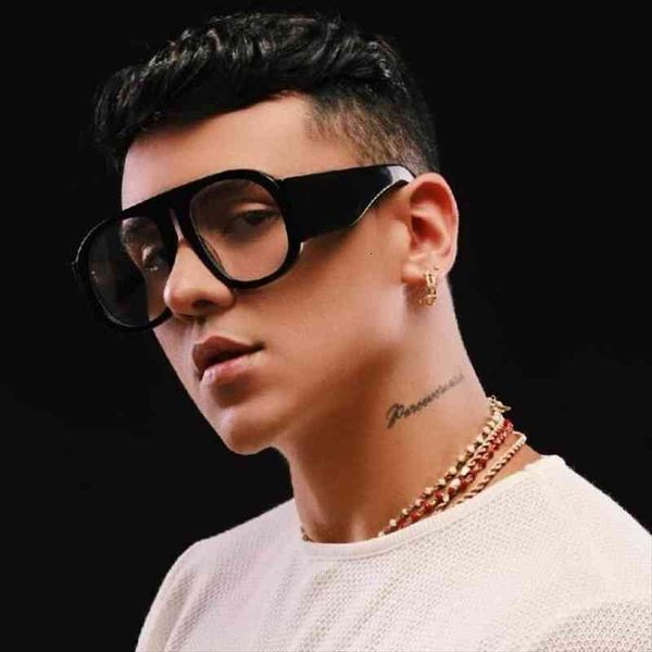 

fashion round sunglasses men women brand design oversized personality frame unique glasses leg retro uv400, White;black