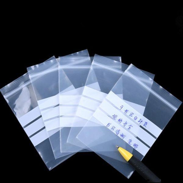 

gift wrap 1000pcs writable clear plastic pouches zipper self seal reusable storage bag dried flower fruit cereals pack