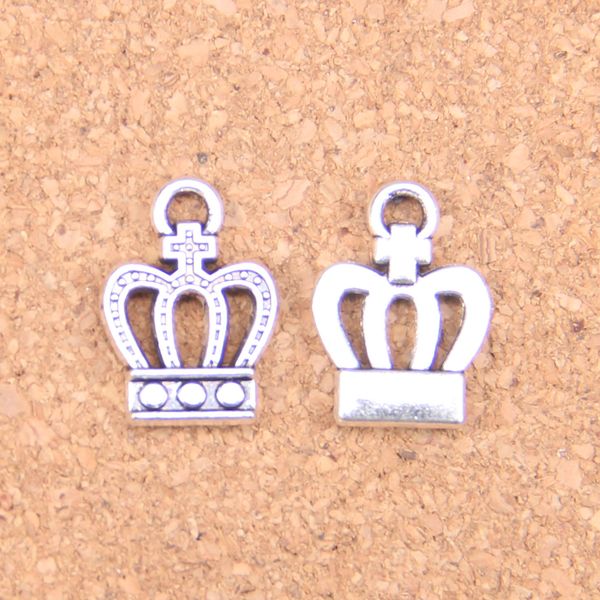 150 pezzi argento antico placcato bronzo placcato corona charms ciondolo collana fai da te braccialetto braccialetto risultati 13 * 18mm