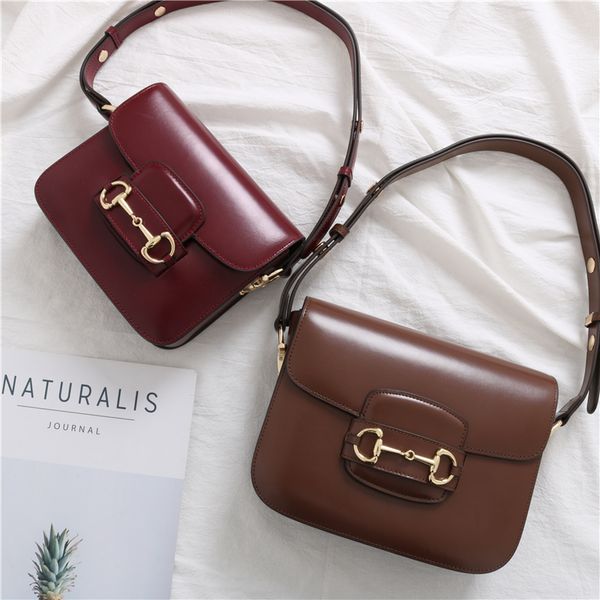 

saddle bag womens crossbody small ck womens bag horsebit buckle retro genuine leather bag my live stories ni ni same style