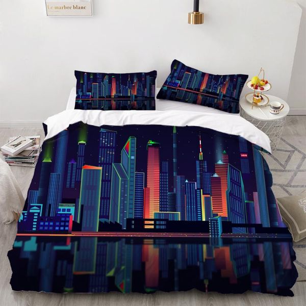 

bedding sets geometry planet set 3 piece line city comfortable duvet cover flower plants warm bed quilt kids