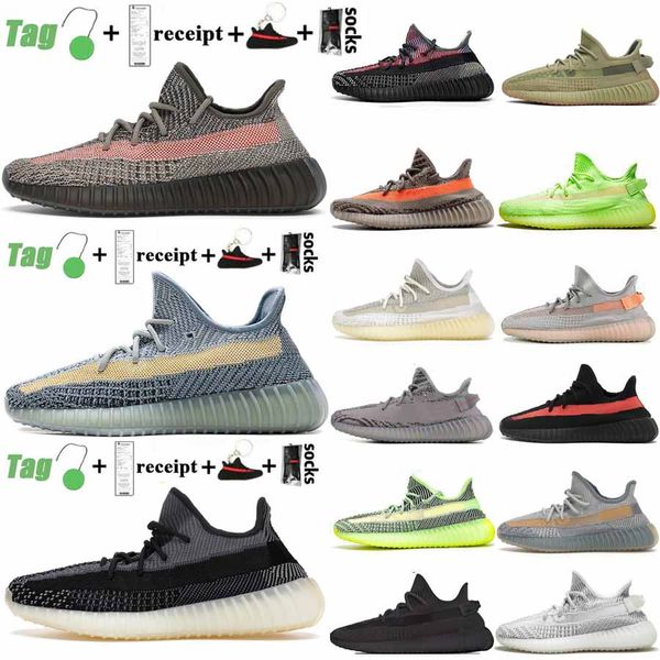

with box yeezy boost 350 v2 kanye men women running shoes ash stone blue carbon yecheil yeezreel lundmark static reflective zebra designer m