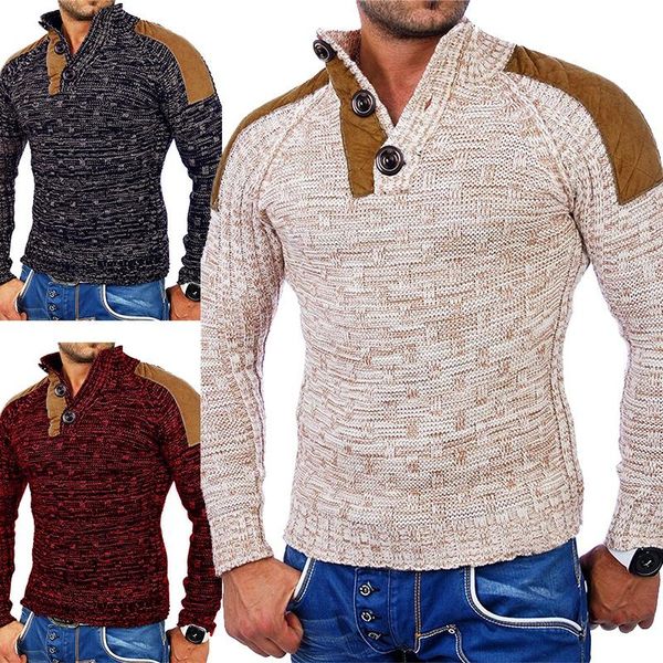 

men's sweaters warm pullover buttons oversized knitted pullovers jumpers men turtleneck casual clothing cashmere, White;black