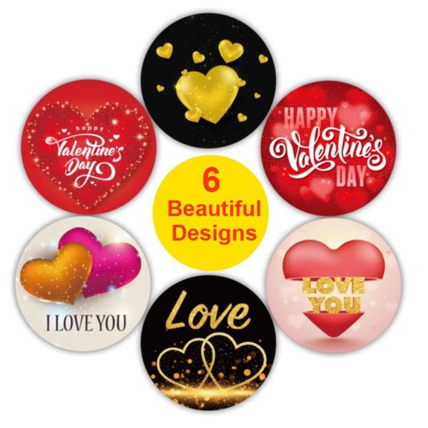 

gift wrap 1roll valentine's day stickers kraft paper lover sticker tags sealing holiday box 500pcs scrapbook decals