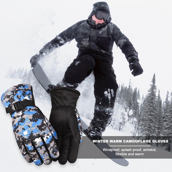 

cycling gloves winter full finger anti slip windproof warm thermal fleece biking portableÂ dustproof part, Black