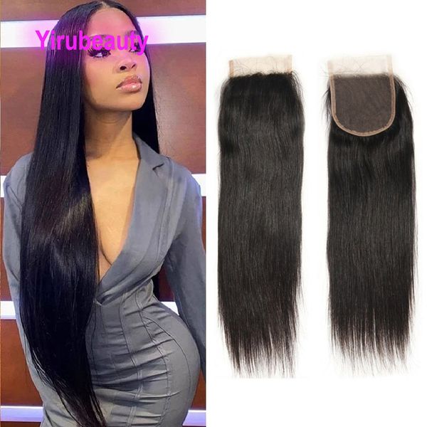 

malaysian human hair 4x4 lace closure five pieces/lot body wave silky straight yirubeauty 5pcs wholesale 12-24inch, Black;brown