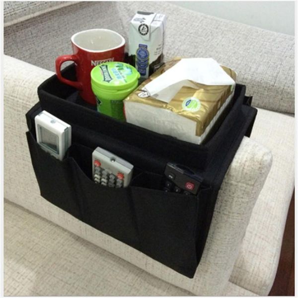 

storage bags sofa armrest organizer with 4 pockets and cup holder tray couch armchair hanging bag cardboard filling organiser