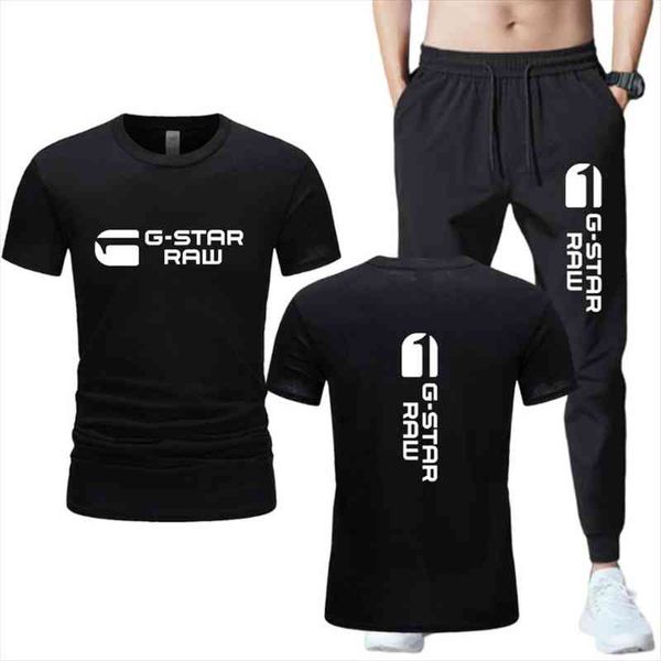 

short-sleeved t-shirt suit men summer mens fashion casual sports suit handsome trend half-sleeved two-piece, Gray