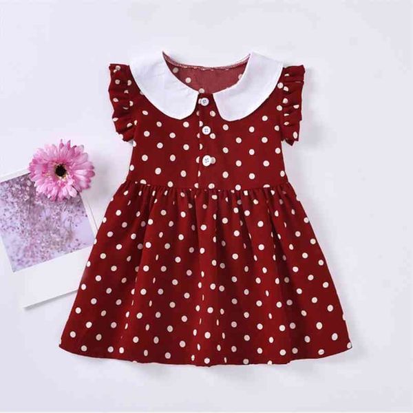 

summer dress princess for girls kid clothes party polka dot pattern costume children girl 210528, Red;yellow