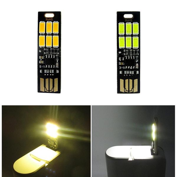 Luz portátil do cartão do USB do toque do mini para o banco do poder do poder do poder do laptop do carro do portátil Lâmpada de leitura do lâmpada do toque