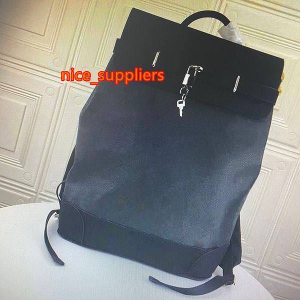 

m44052 fashion classic man backpacks black flower leather handle backpack mens bag eclipse canvas outdoor travel back pack