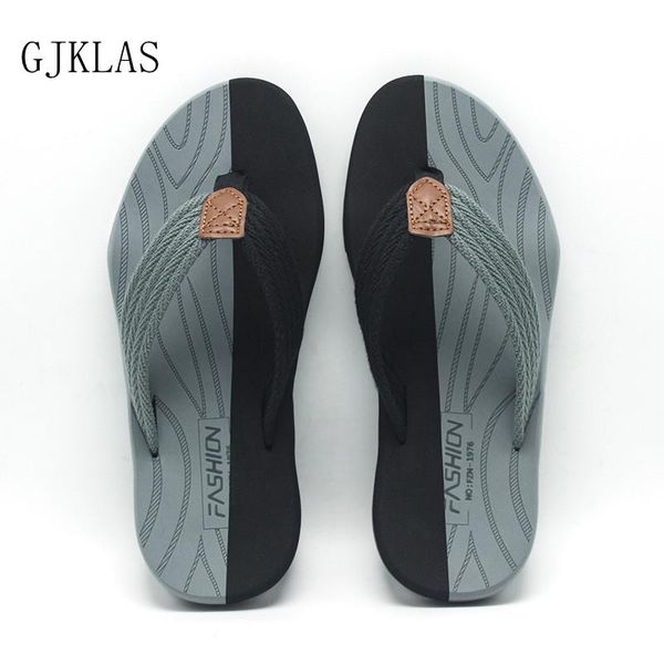 

slippers size 47 men's flip flops casual shoes summer flats men slipers beach sandals for man, Black