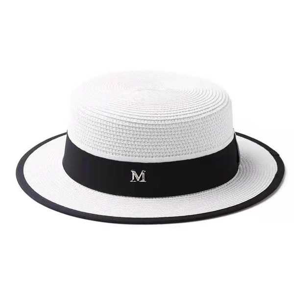 

stingy brim hats hat female outdoor sandy beach flat cap seaside shading sun protection summer tourism sunhat straw fashion refreshing top, Blue;gray