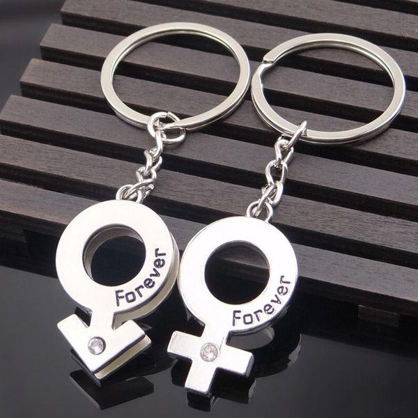 

keychains 2021 novelty couple keychain trinket lovers heart key chains rings wedding jewelry llaveros chaveiro valentine's day gift, Silver