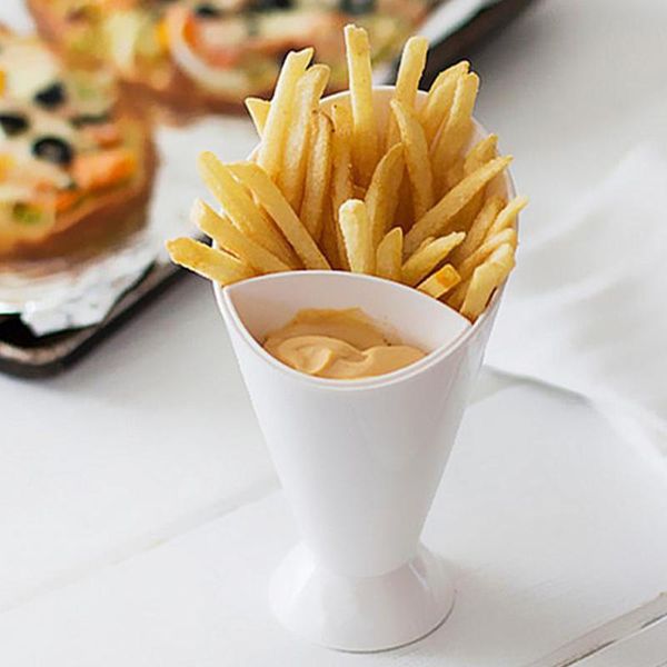 

dishes & plates french fry cone dipping cups for fries ketchup set basket stand