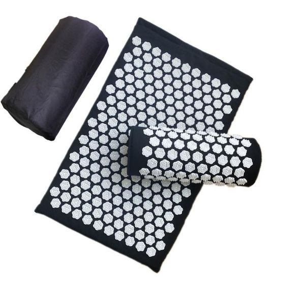 

yoga mats home exercise shiatsu pillow non-slip massage cushion body pain relief fitness pilates mat gift package
