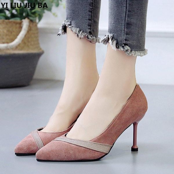 

dress shoes fashion autumn women high heels pointed toe shallow party pumps mujer de zapatos, Black