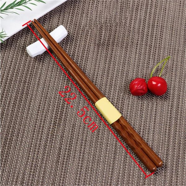 

chopsticks japanese style solid wooden pointed korean tableware non-slip kitchen gadgets 5 pairs gift box set