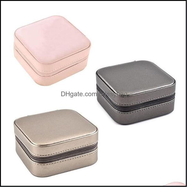 

jewelry packaging display jewelryjewelry pouches bags imitation pu box creative portable storage case necklace earring ring mtifunctional, Pink;blue