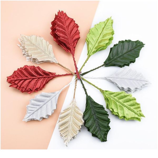 

10pcs artificial plants decorative flowers wreaths silk leaves christmas decor for home wedding diy gifts wreath fake g jllosu