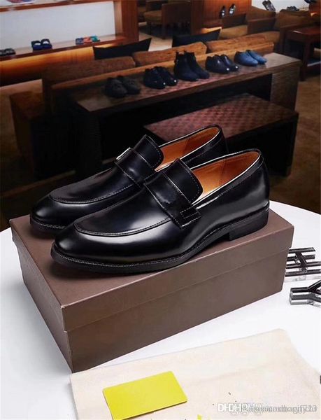 

new classic leather shoes for men formal cowhide business dress shoes men's shoes with large leather soles and gradual change colo, Black