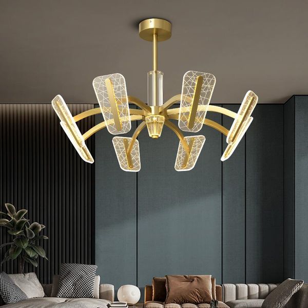 

pendant lamps light luxury copper chandelier living room dining study led simple creative lamp