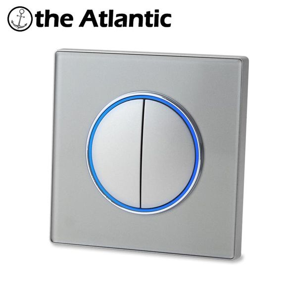 

smart home control 1 2 3 4 gang way light switch with circle led push button wall lamp gray grey glass indicator