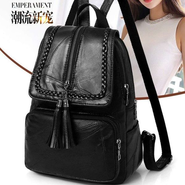 

washable tassel backpack for women
