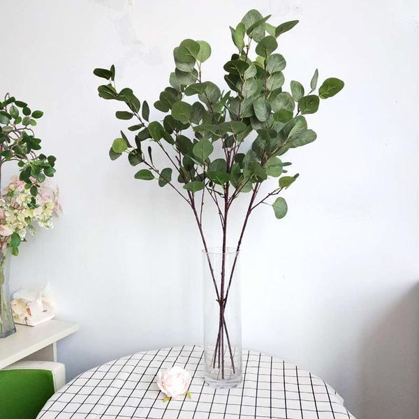 

artificial plastic plant leaves green tree eucalyptus branch for garden wedding decoration fake fake leaves christmas decoration