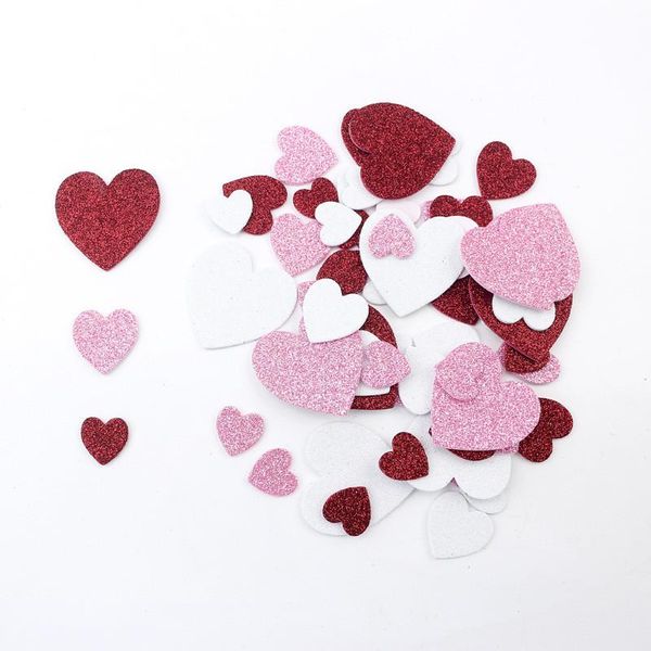 

party favor 100pack self-adhesive eva stickers 3 colors love heart foam sticker crafts diy decoration kids toy gift