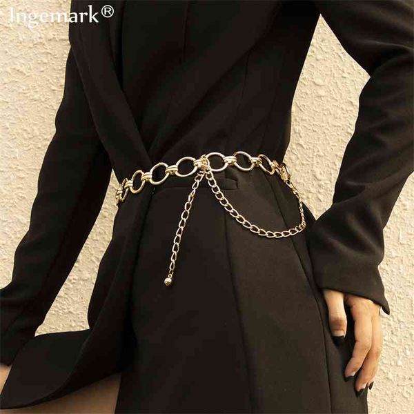 

hip hop band pants classic chain round circle hollow girdle women punk style fashion waist belts 2021 body jewelry, Silver