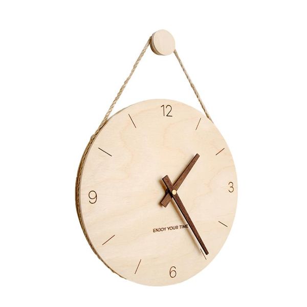 

wall clocks clock wooden nordic creative silent home living room decoration gifts