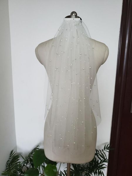 

bridal veils 1 layer champagne veil elbow length veis white ivory beading tulle wedding short &comb, Black