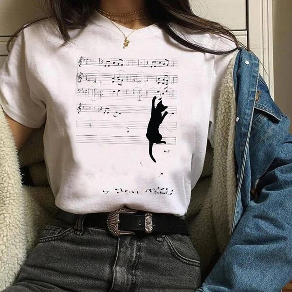 

women print clothing graphic cat pet summer autumn 90s animal ladies clothes lady tees female t shirt womens t-shirt, White