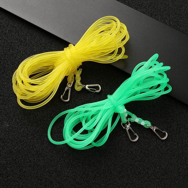 

length 5m 8m 10m solid elastic rubber fishing line rope-missed pole retaining thick rope with hook random color
