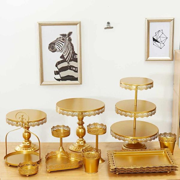 

other bakeware 13pcs metal fondant cake display stand set wedding party cupcake round tower dessert tools holder decoration accessory
