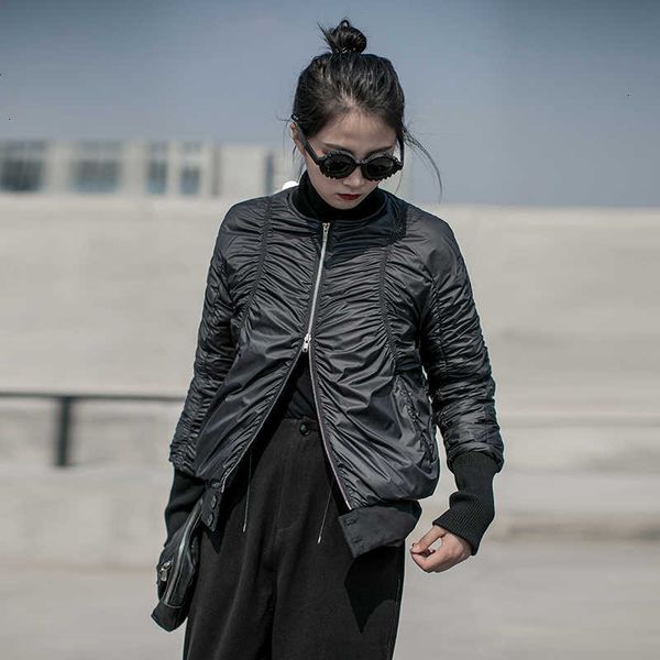 

eam] loose fit pleated warm down jacket new hooded long sleeve warm women parkas fashion tide spring autumn 19a-a823 201014, Black