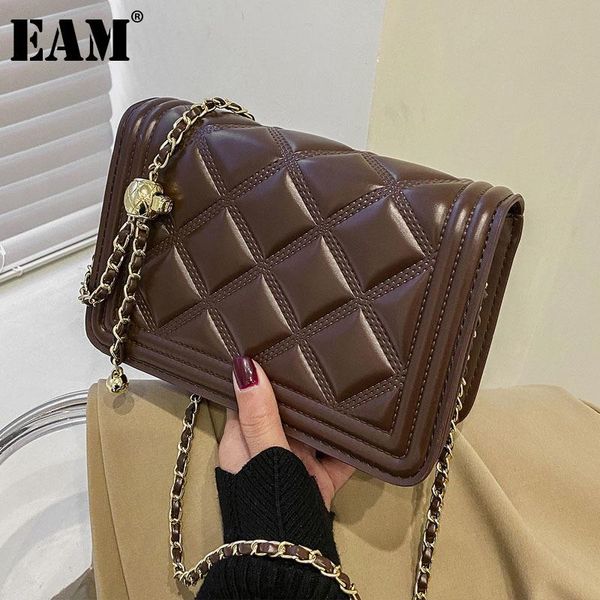 

cross body [eam] women spring chains square small pu leather flap personality all-match crossbody shoulder bag fashion 2021 18a2080