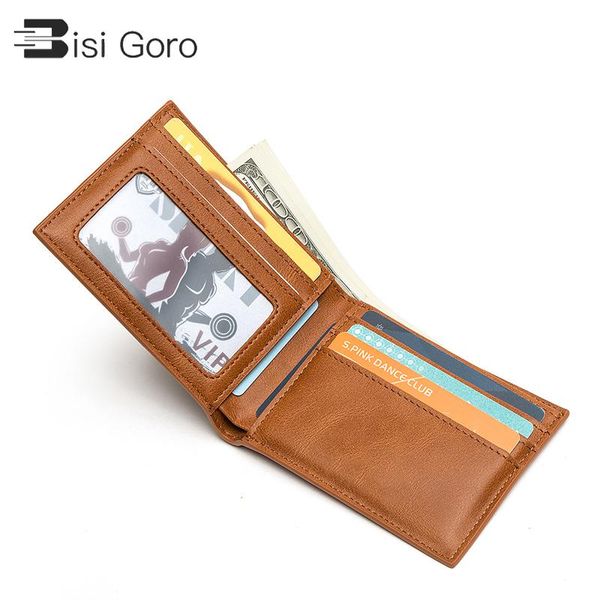 

wallets bisi goro 2021 pu smart rfid holder money bag slim wallet for men purse carteira case, Red;black
