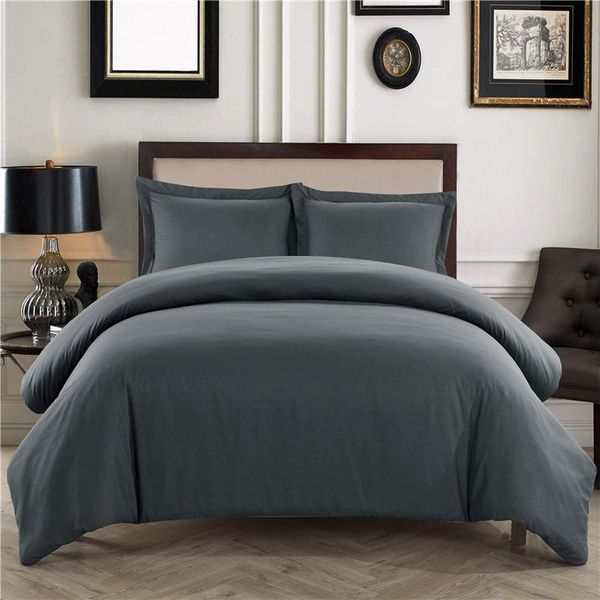 

bedding sets simple solid color home textile plain sanded quilt cover 3pcs set 12 colors