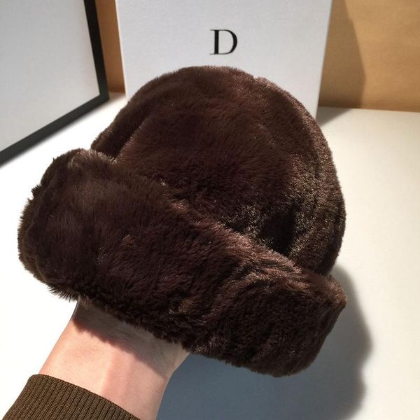 

new autumn winter fashion outdoor mink women hat warm bucket hat fisherman leisure all-match thicken ladies basin, Blue;gray