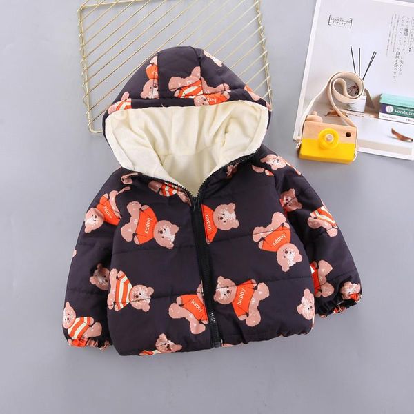 

jackets bear baby girls jacket cute cartoon autumn winter keep warm hooded christmas little princess coat 2 3 4 5 years old kids clothes, Blue;gray