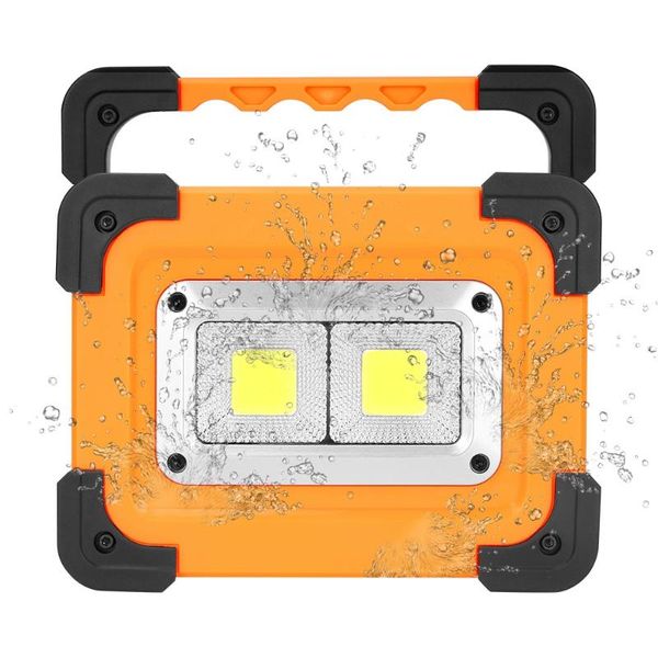 

portable cob led solar energy work light adjustable lamp built-in battery usb rechargeable for camping power bank